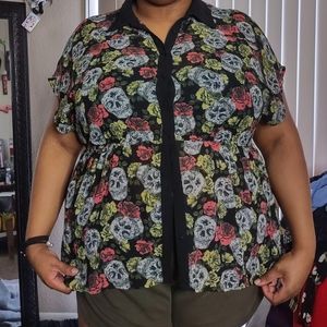 Torrid sheer skull shirt